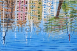 Riflessi porto – olio – cm 60x90x4 - Elvira Salonia