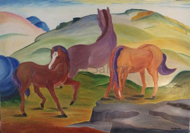I cavalli di Marc – olio – cm100x70