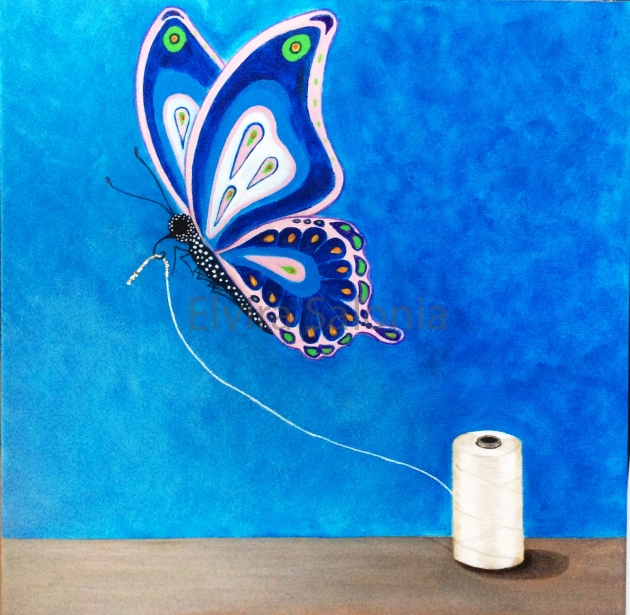 "Il filo della vita” – acrilico – cm 40x40