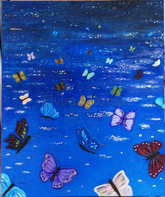 “Farfalle” – tecnica mista – cm 50 x 60 - Elvira Salonia
