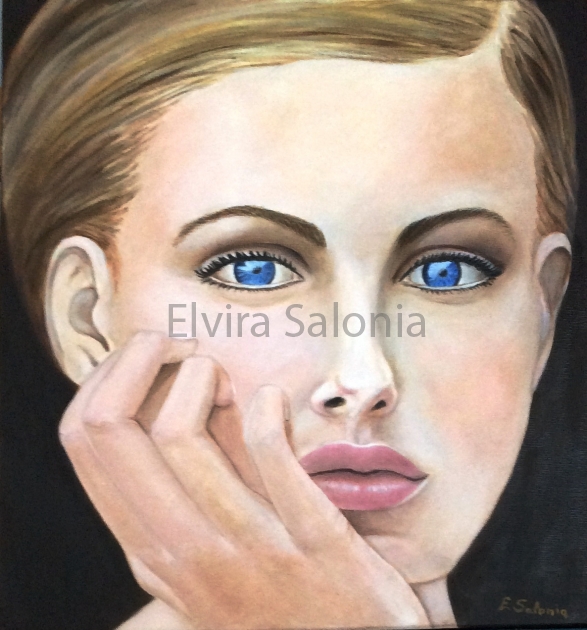 Laura – olio – cm 40x37x3,5 - Elvira Salonia