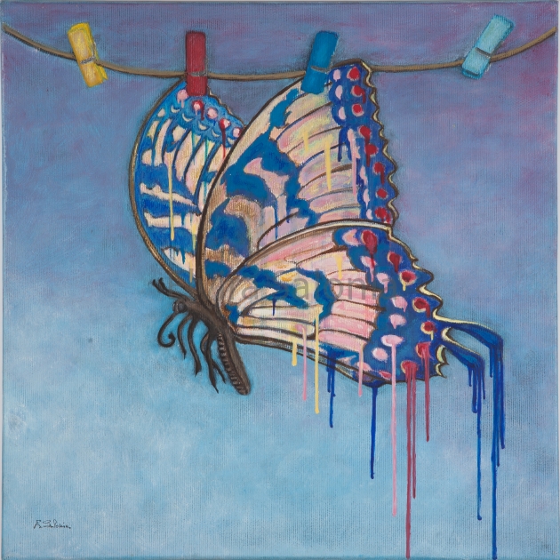 “Farfalla" – acrilico – cm 30 x30 (collezione privata) - Elvira Salonia