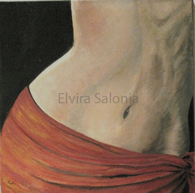 l’ombelico del mondo – olio cm 30x30x3 - Elvira Salonia